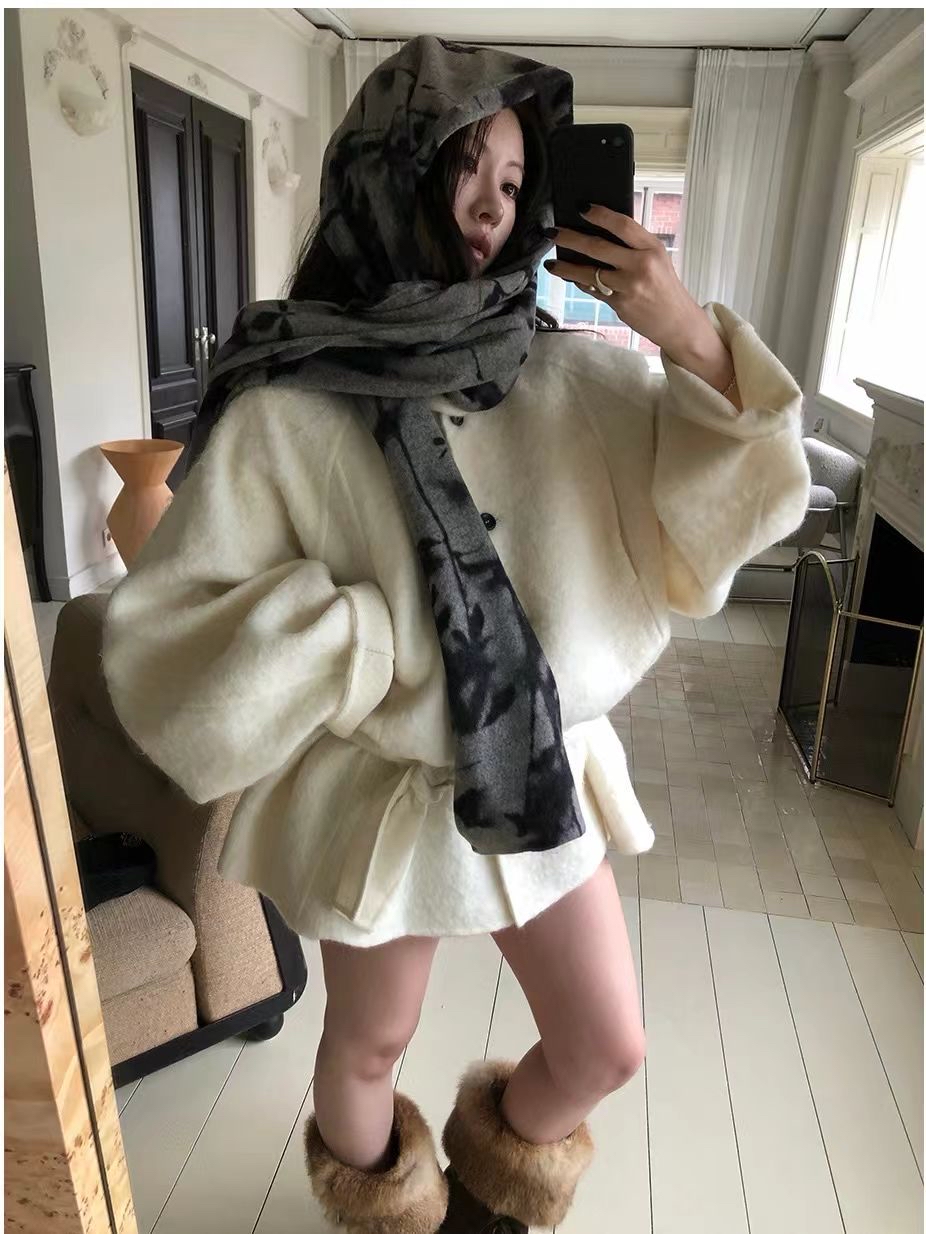 Flower ink scarf