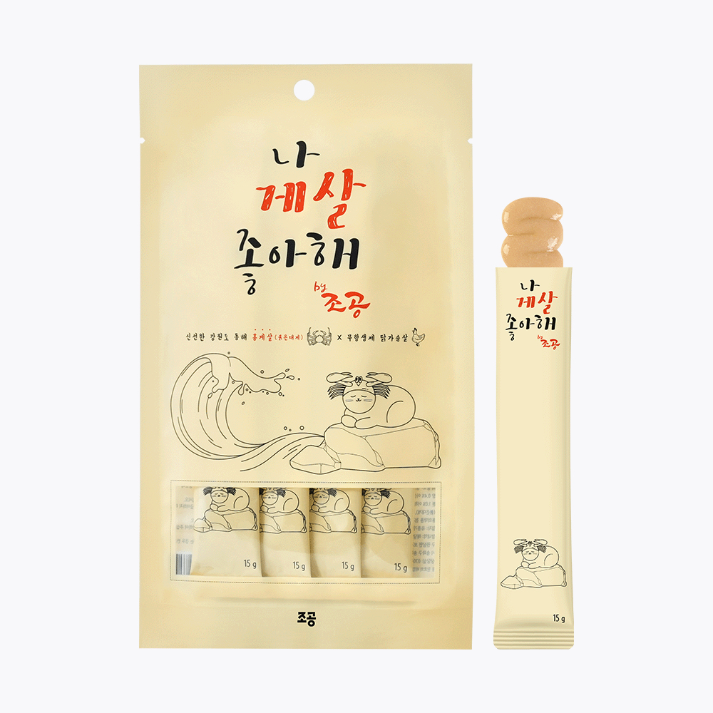 （現貨） 韓國紅蟹🦀雞肉🐔 肉泥條 （15g *4)