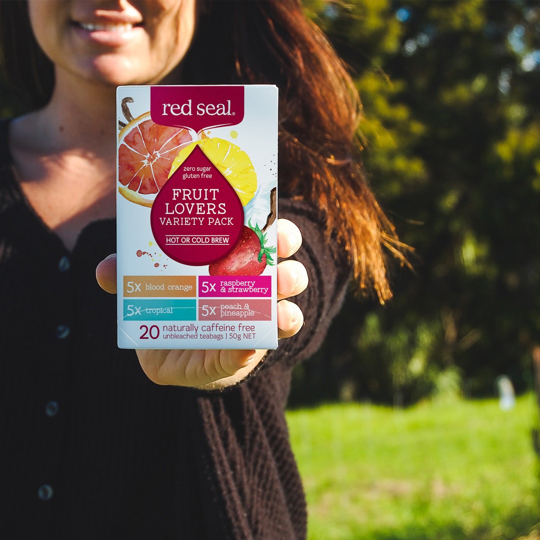 Red Seal 冷泡熱泡水果茶 - 雜錦（蜜桃 & 菠蘿 / 紅莓 & 草莓 / 血橙 / 熱帶風情）20茶包 Red Seal Fruitlovers Variety Pack (Peach & Pineapple / Raspberry & Strawberry / Blood Orange / Tropical) Hot or Cold Brew 20Teabags