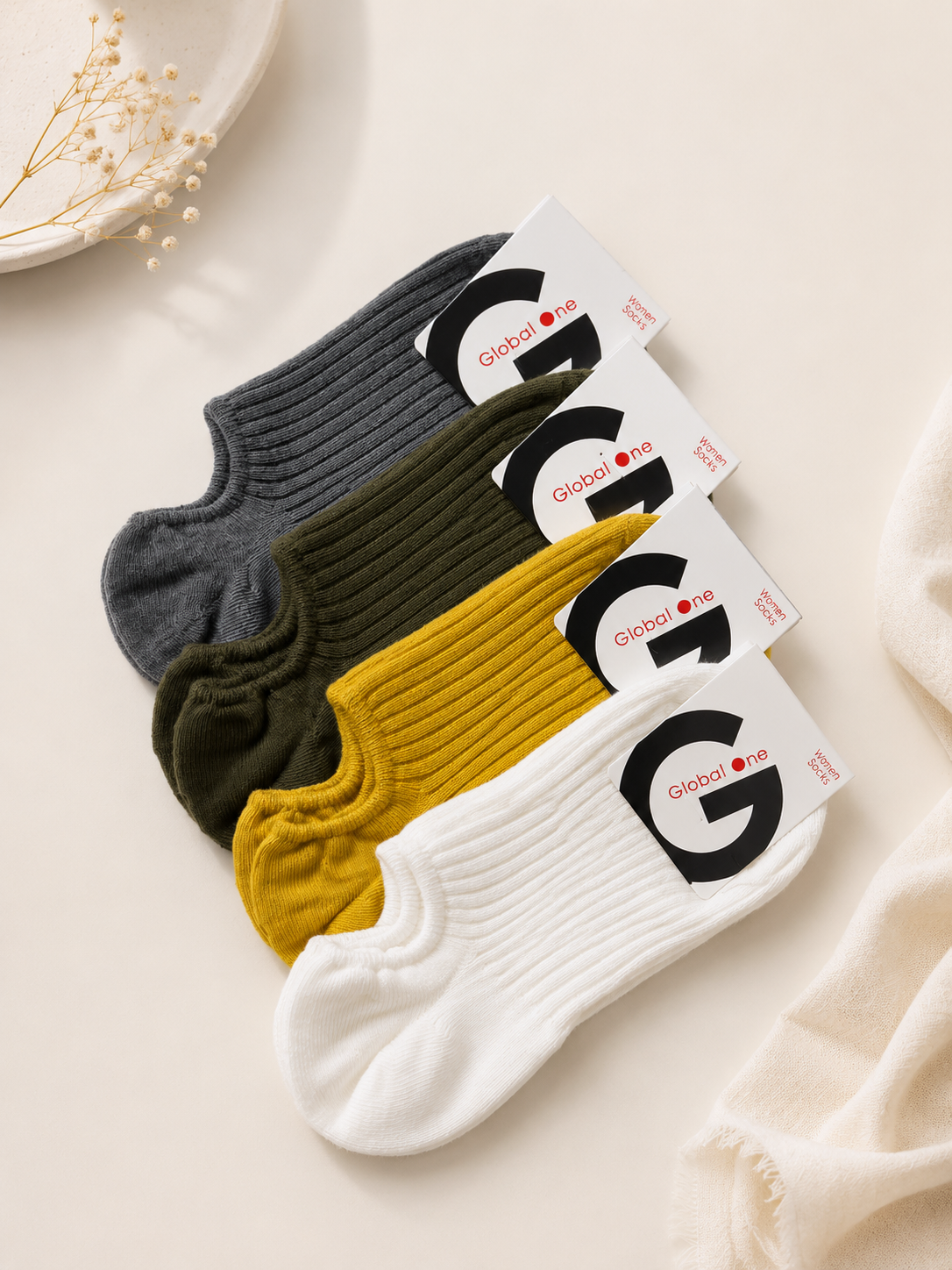 Korean Ribbed Low Cut Socks