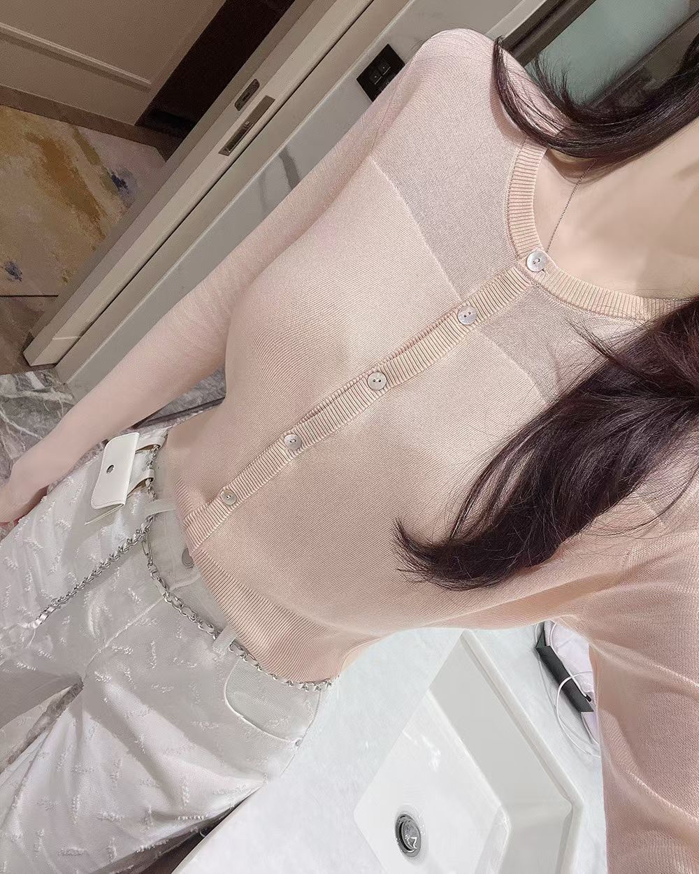 ♥︎法式冰絲透紗Cardigan