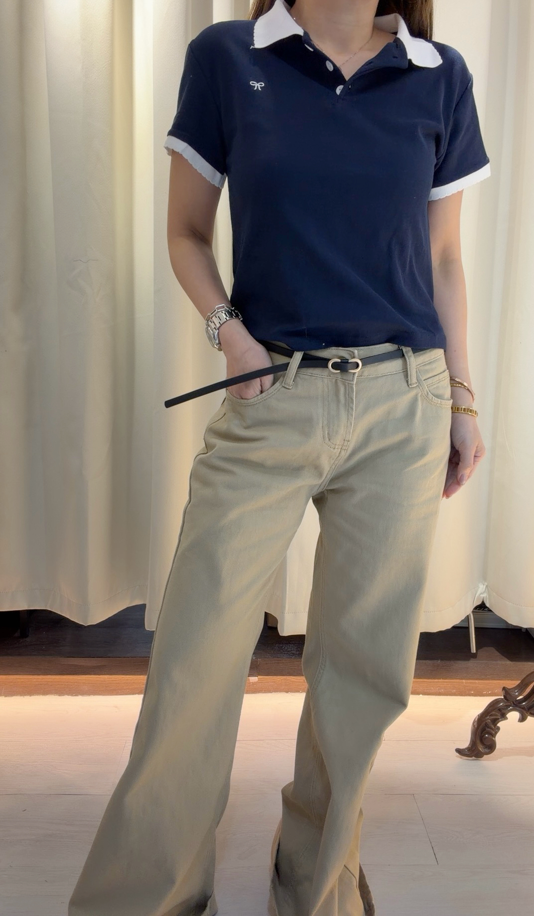 韓版靚色寬腿褲