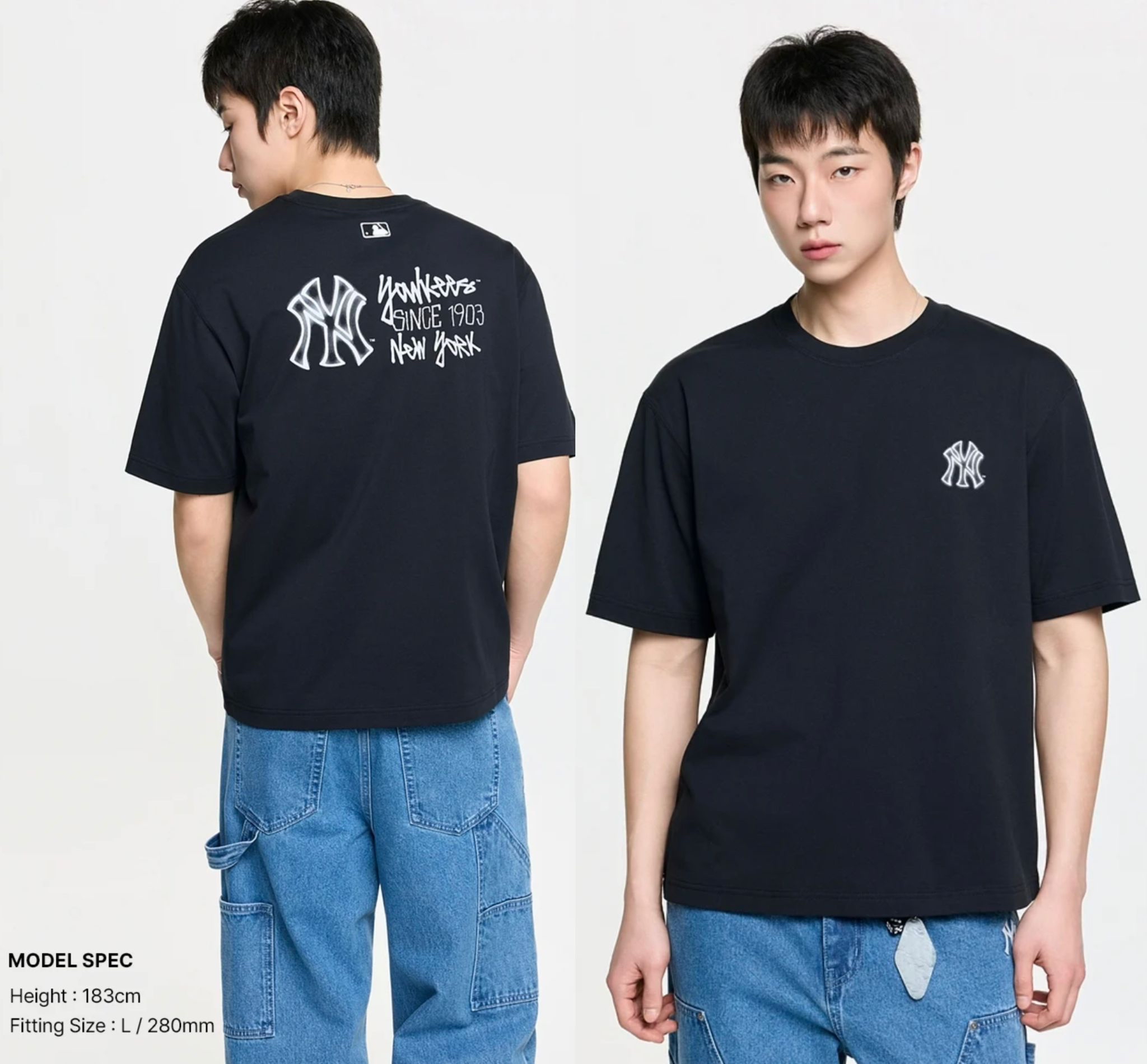 *🇰🇷韓國直送MLB韓國🇰🇷專門店 紐約洋基隊SIMPLE LOGO T-SHIRTS 3ATSB0863男女同款 折扣優惠🈹*