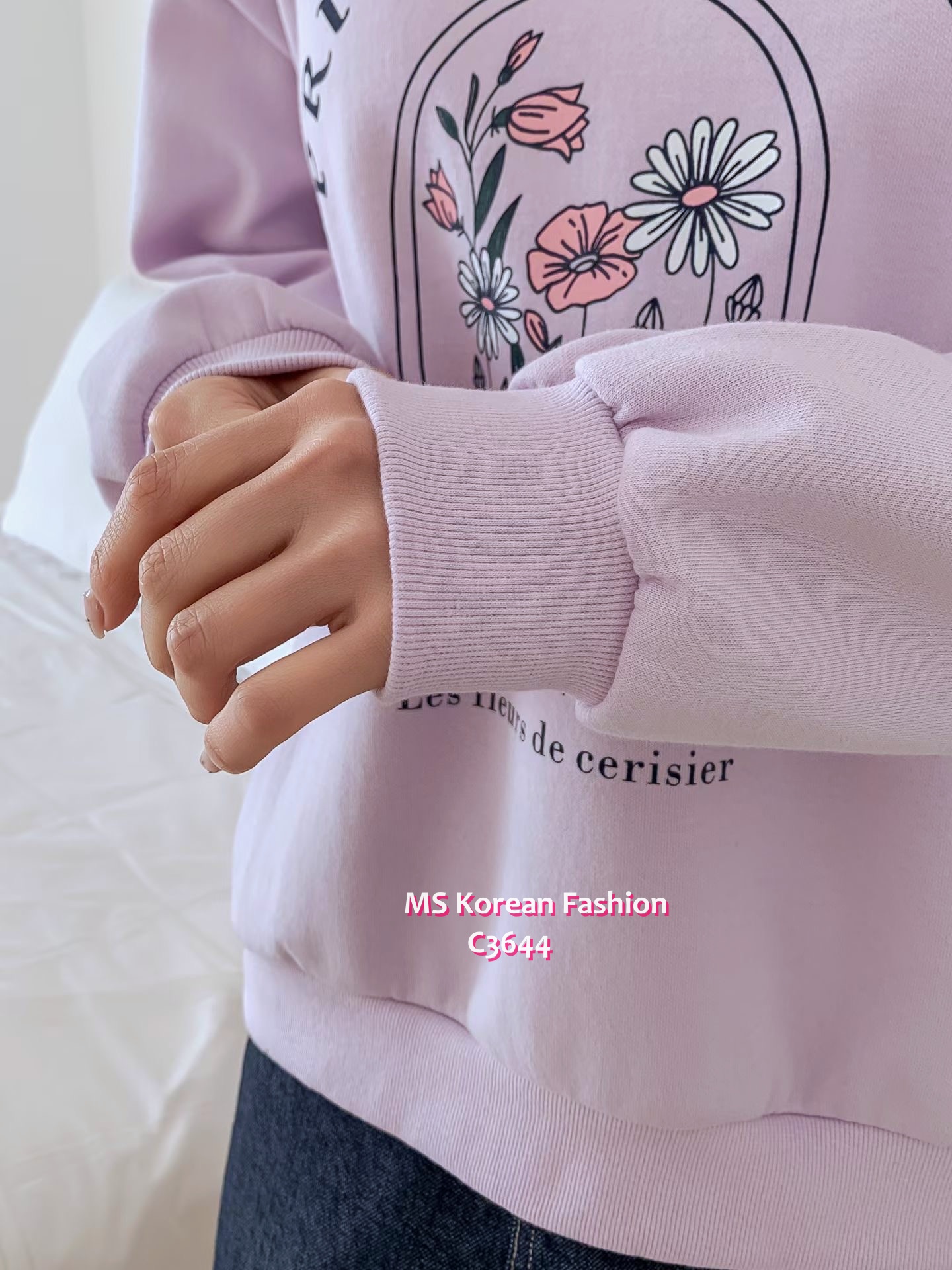 C3644 韓國🇰🇷靚色花花print衛衣