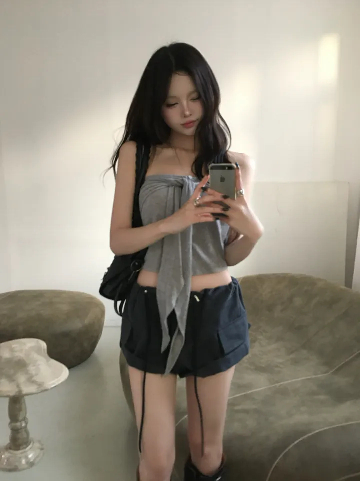 Tie-Front Cropped Tube Top