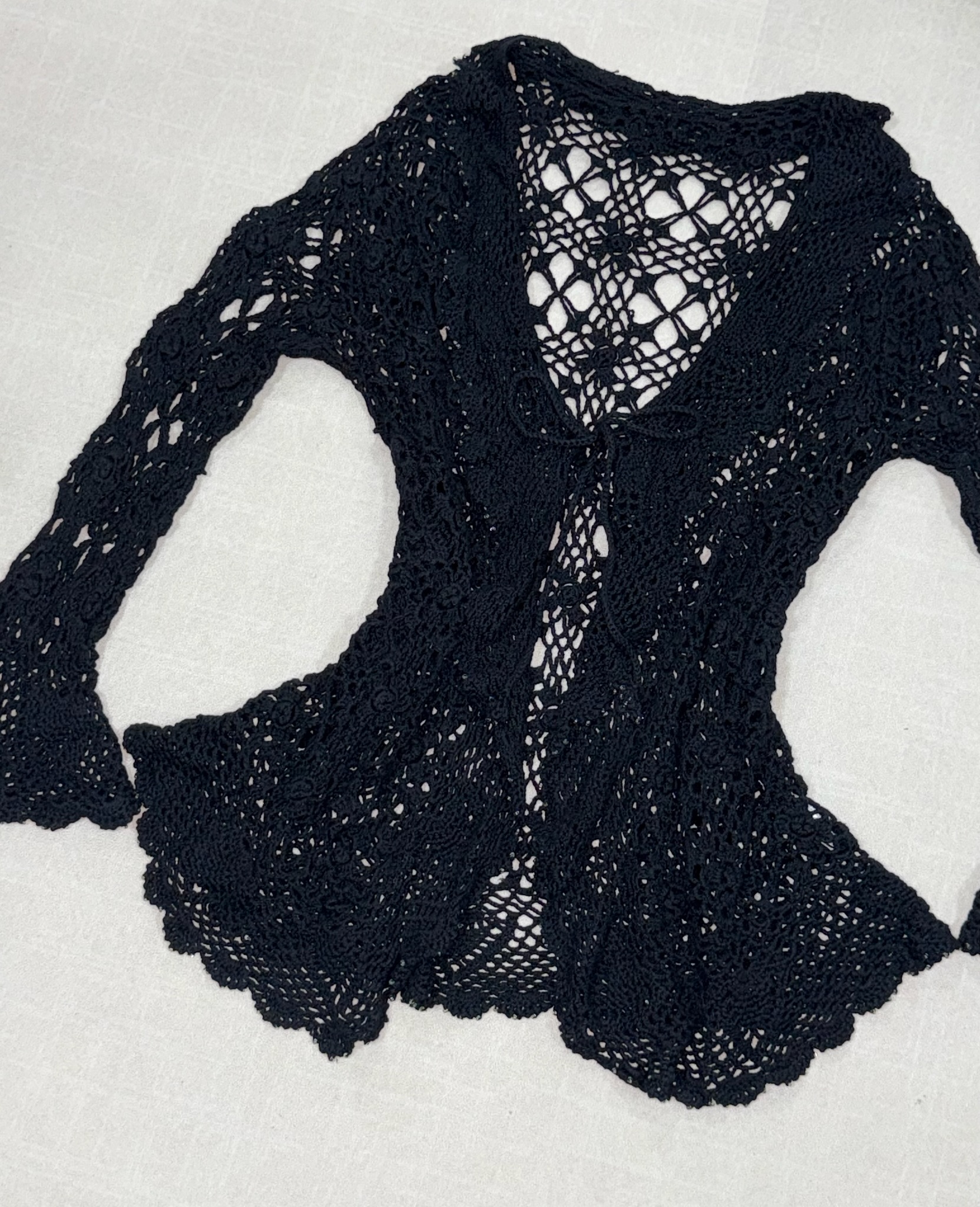 Hollow-Out Long-Sleeve Sweater