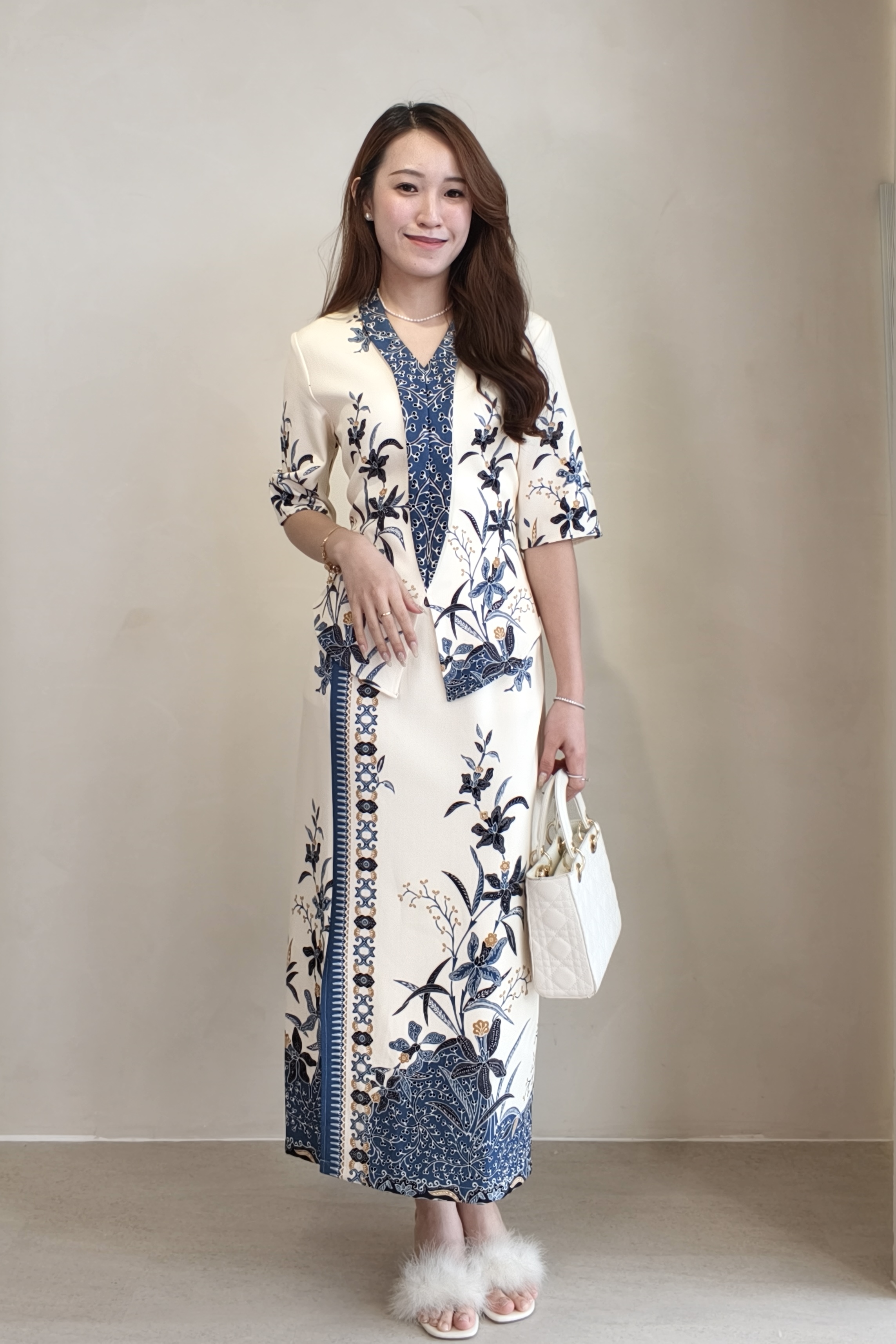 13001 Orient Bloom Printed Maxi Skirt