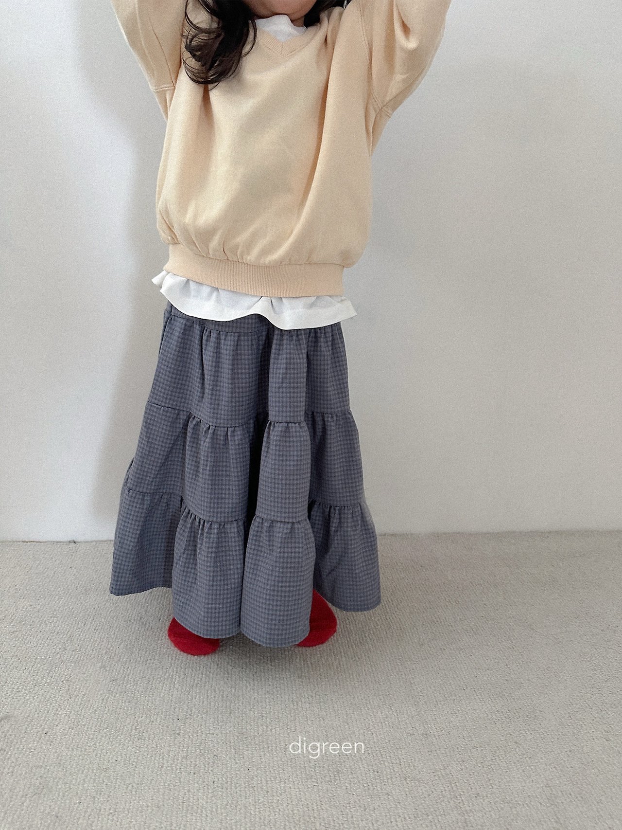 Digreen | check ruffle skirt 