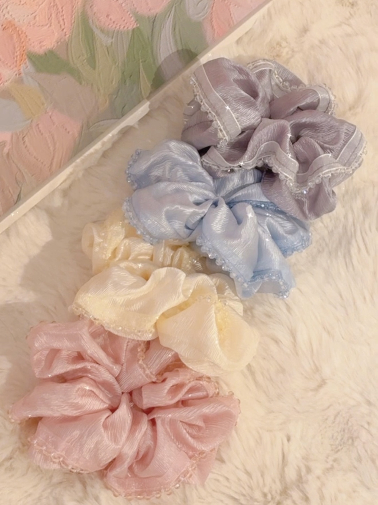 Premium Silk Crystal Hair Tie *Handmade