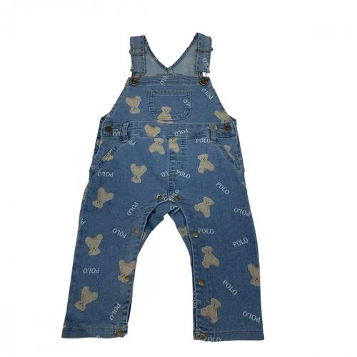 🇯🇵預訂 日本直送🇯🇵Polo Baby標誌小熊滿印斜紋牛仔吊帶工人褲