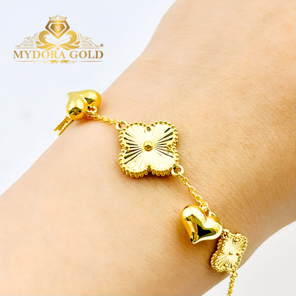 MYDORA Rantai Tangan Sauh Clover + Mini Love Gemuk l 916/22K