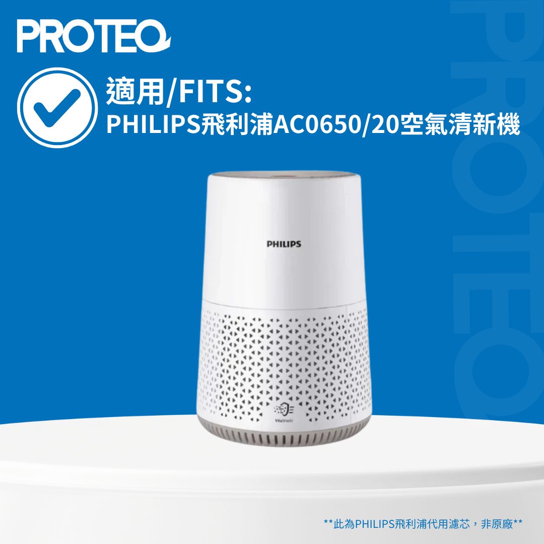 適用Philips飛利浦 AC0650/20空氣清新機HEPA代用濾芯套裝