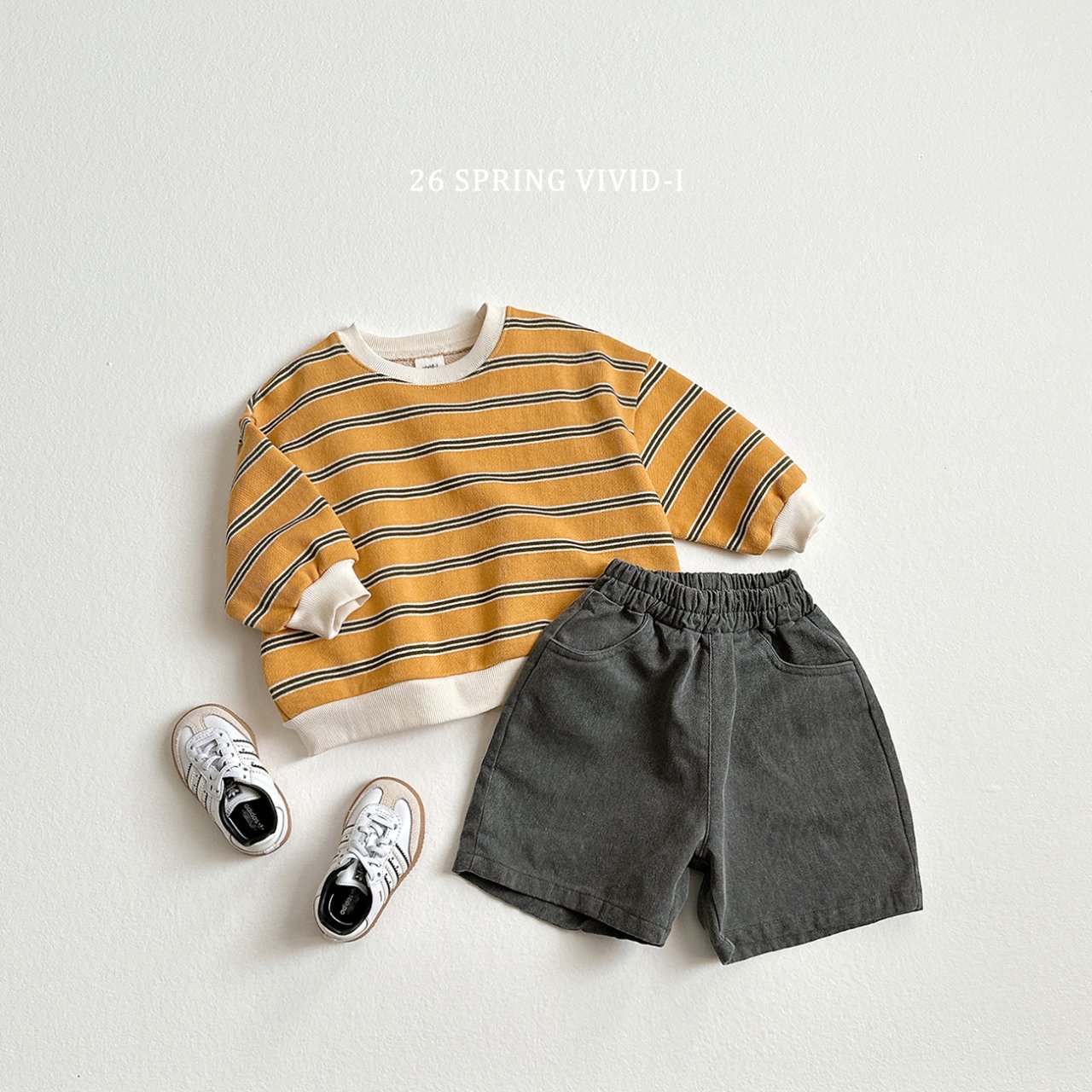 🌸預訂 韓國直送🌸🇰🇷VIVIDI三色日常拼色條紋寬鬆衛衣