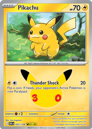 Pokemon TCG 30th Celebration - Pikachu Single Card 