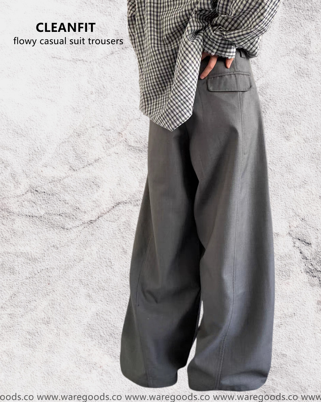 W1406垂感鬆身直筒西褲