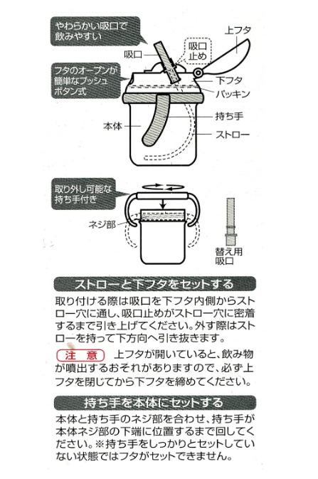 Skater Kitty 雙手柄吸管水樽 230ml - 日本直送防漏學飲杯