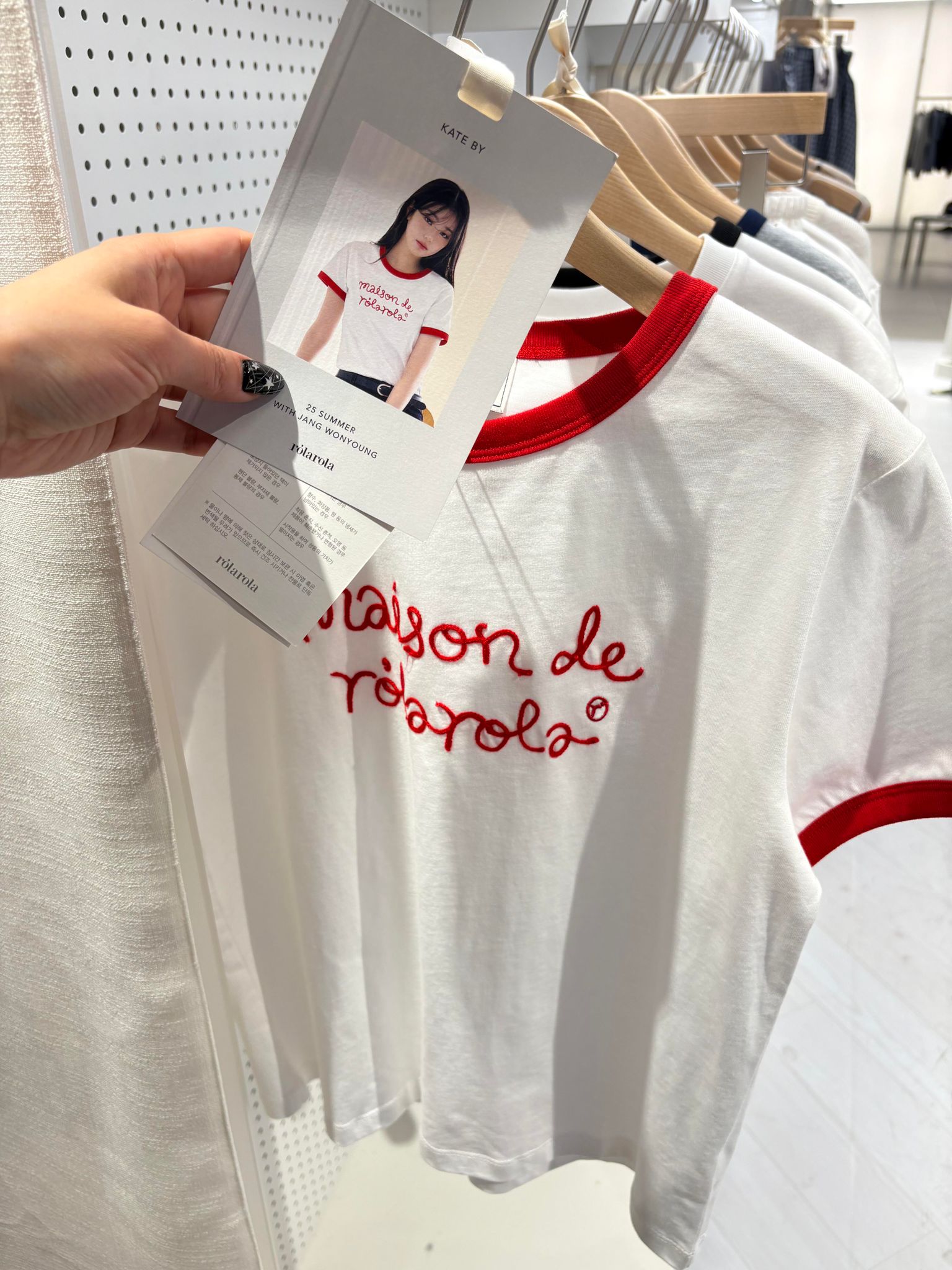 🎀Rolarola 🎀 MAISON DE ROLA RINGER T-SHIRT 張元英同款 原價43000won 獨家折扣優惠 Red &white grey&navy Blk&white Size s/m