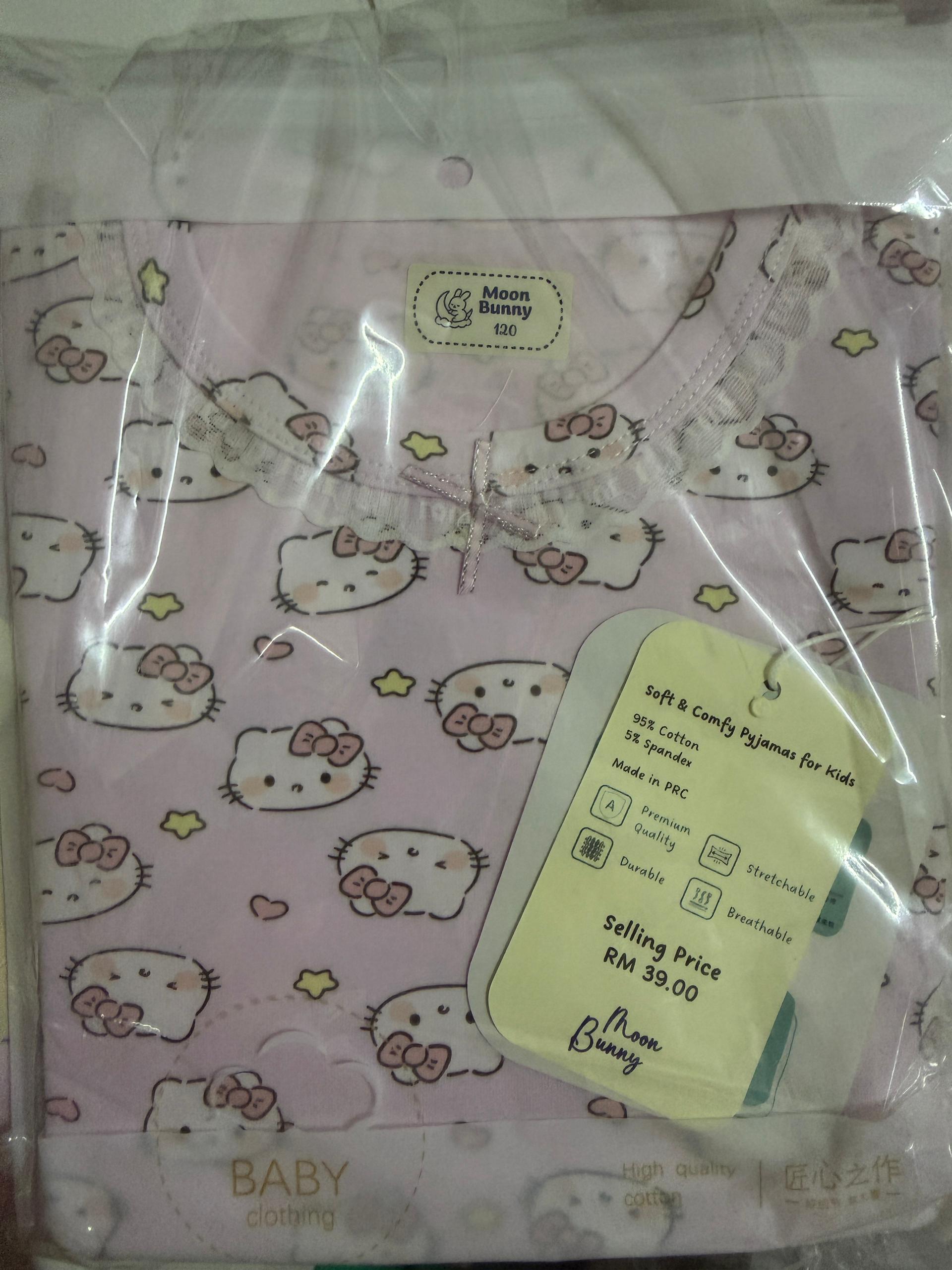 42097411 | Moon Bunny Hello Kitty Pajama Set for Kids - Soft, Comfy, and Durable