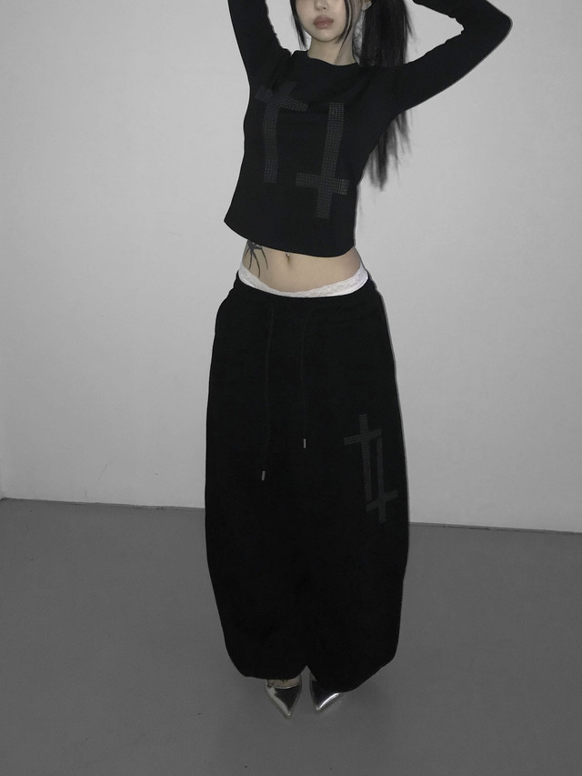 Studded Cross Long Sleeve