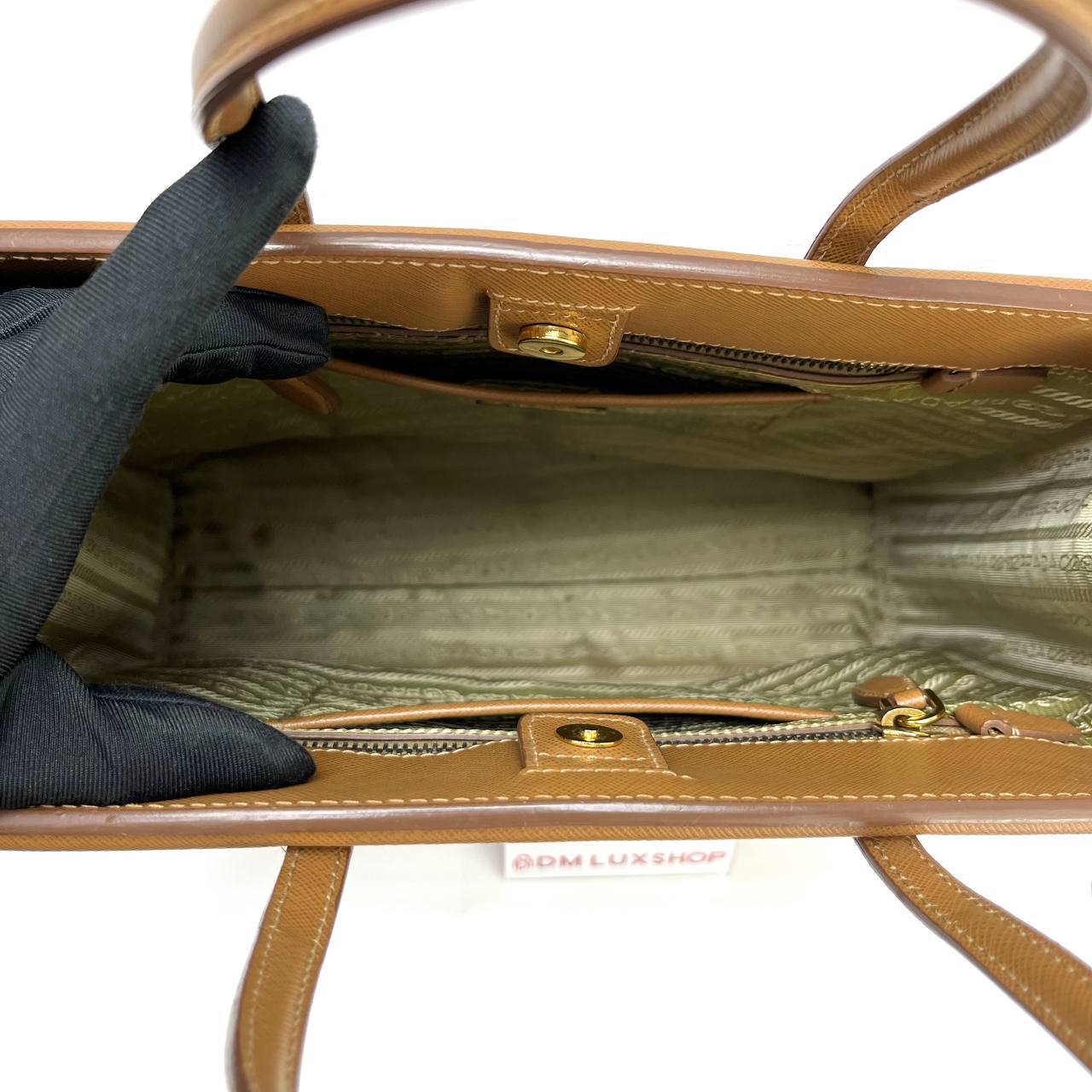 Prada Brown Saffiano Leather Tote GHW (Missing Strap)
