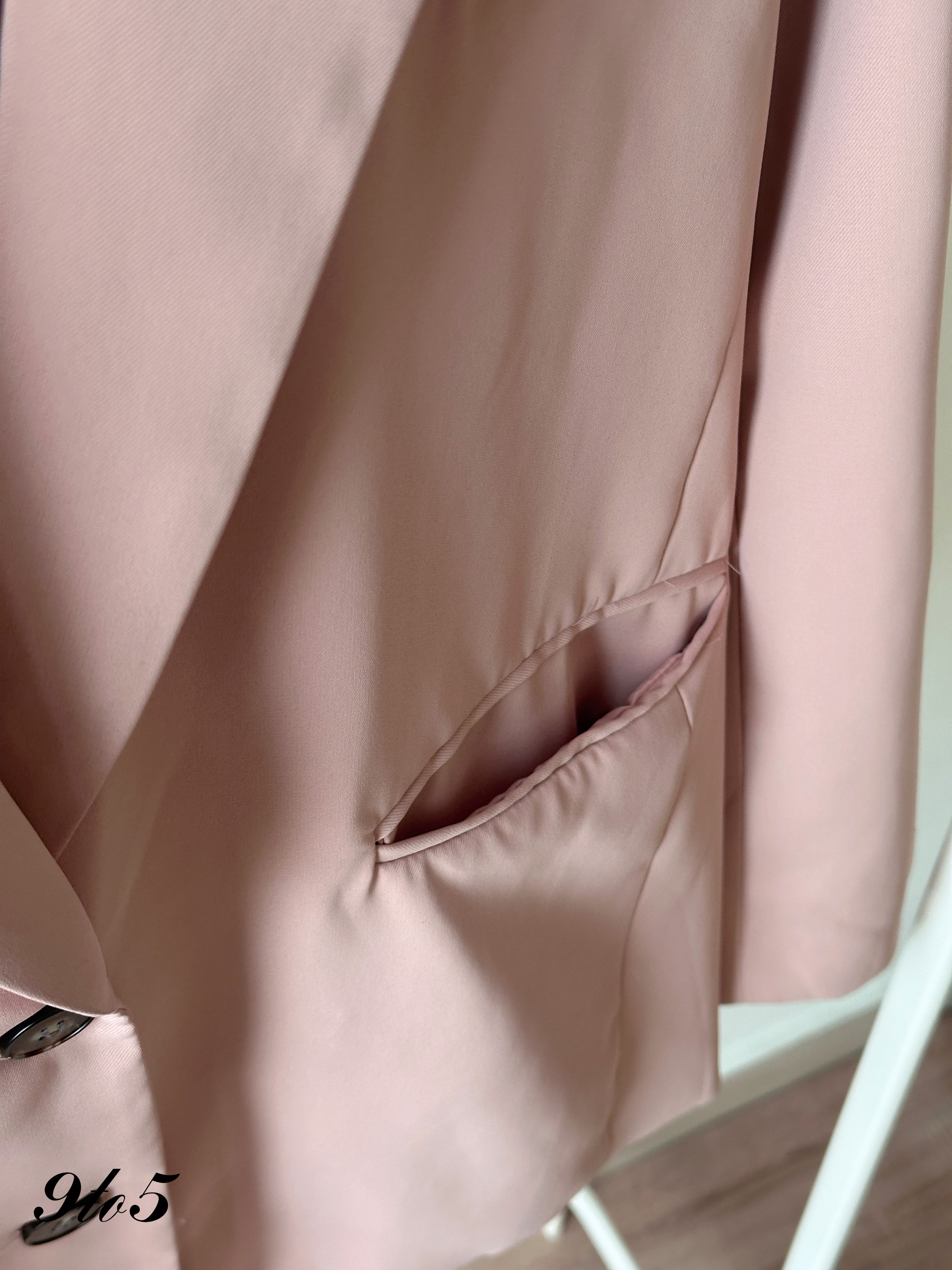 T4364 Long Sleeve Oversized Blazer - Pink & Purple