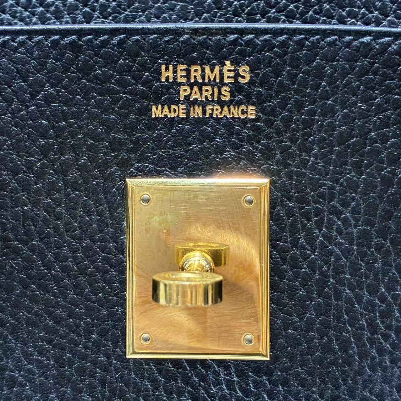 Hermes/愛馬仕 Birkin40鉑金包 BK40手提公文包89黑色金扣 絕版阿登皮 經典典藏款 