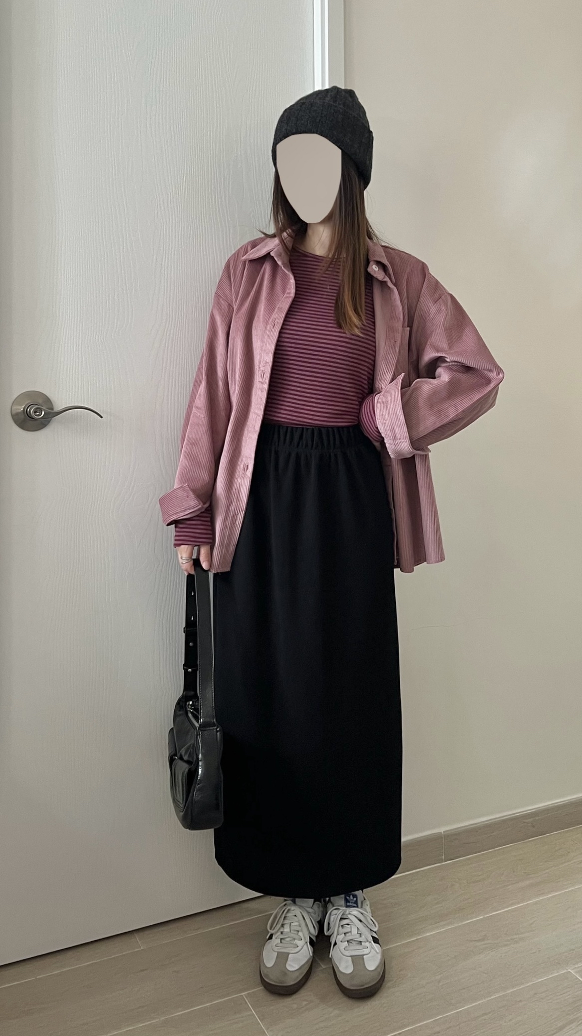 親膚軟熟細坑紋長裙 