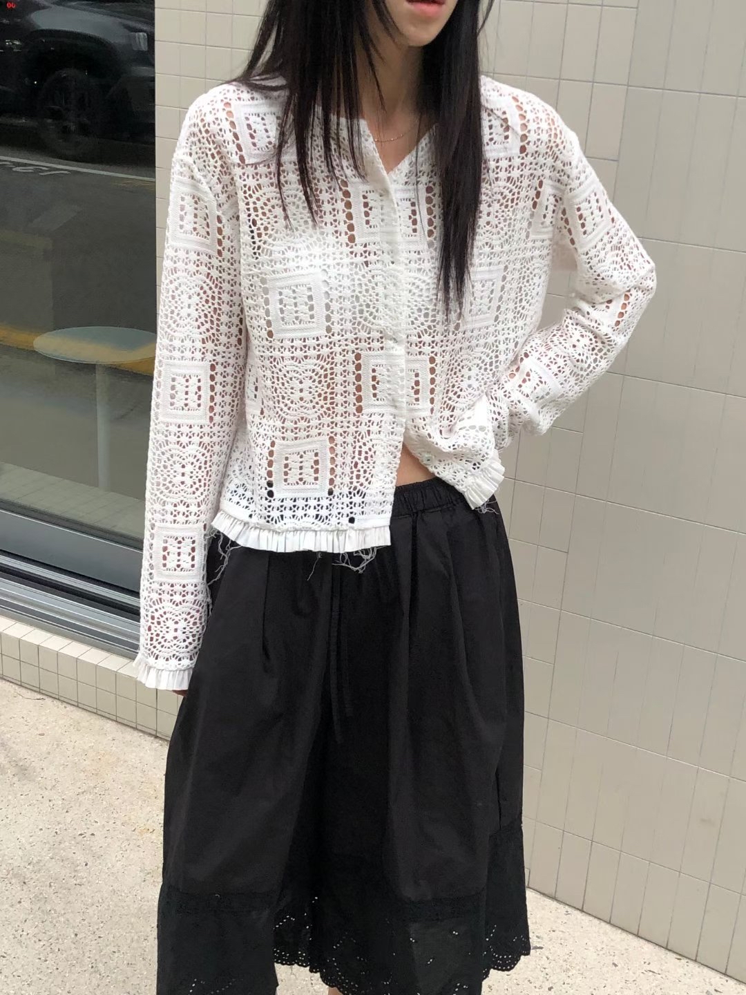 221375 啪鈕通花外套