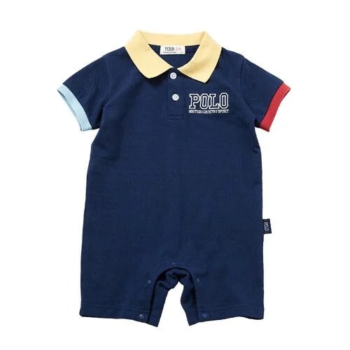 Polo Baby 短袖拼色連身衫 2色可選 70/80cm