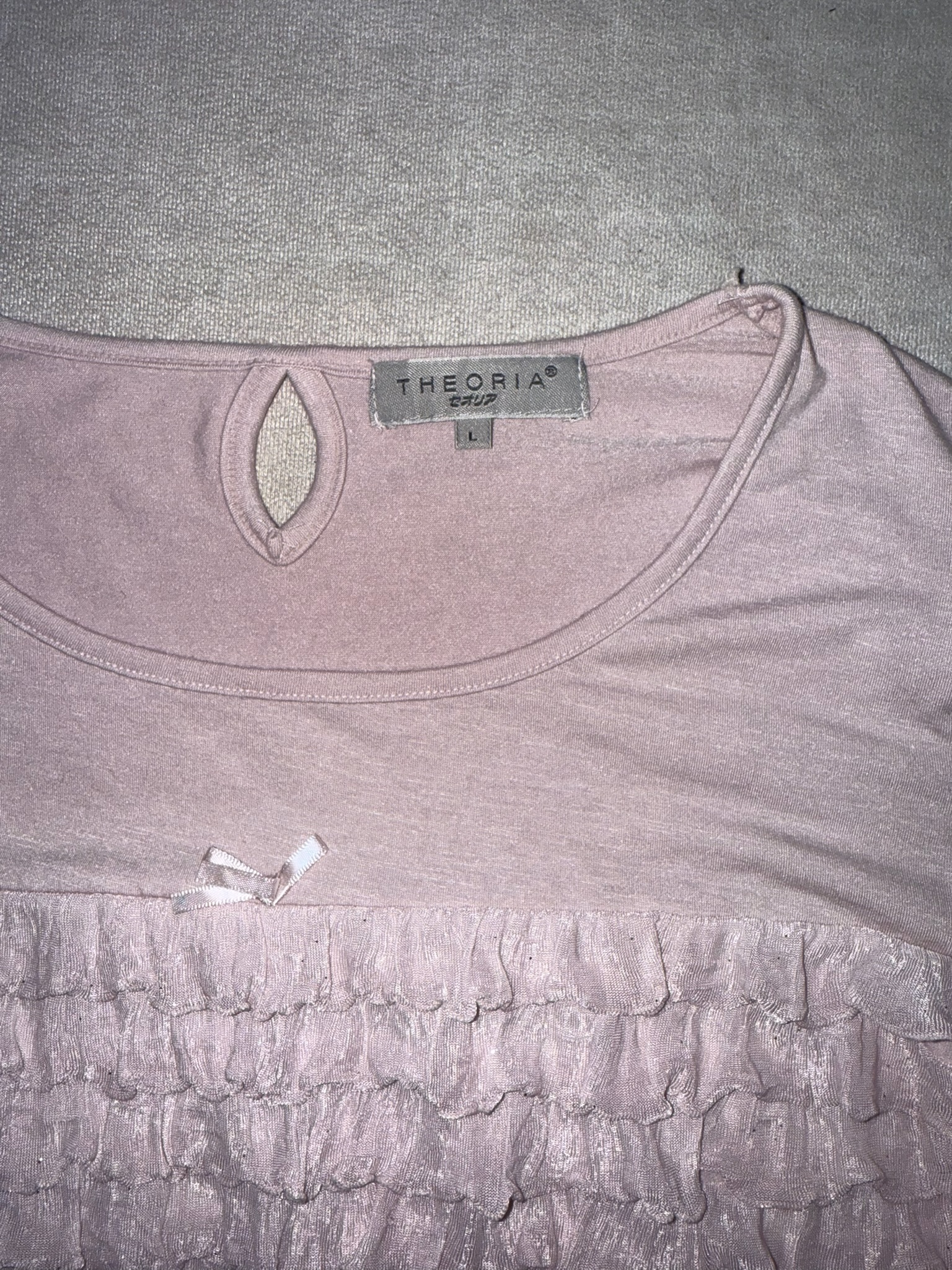 Pink Ruffle Tiered Short Sleeve Top