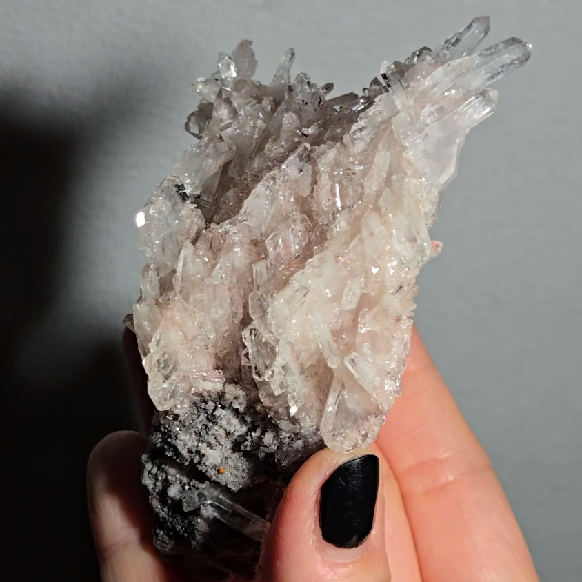 Pink Lemurian cluster with rainbows - LQ188