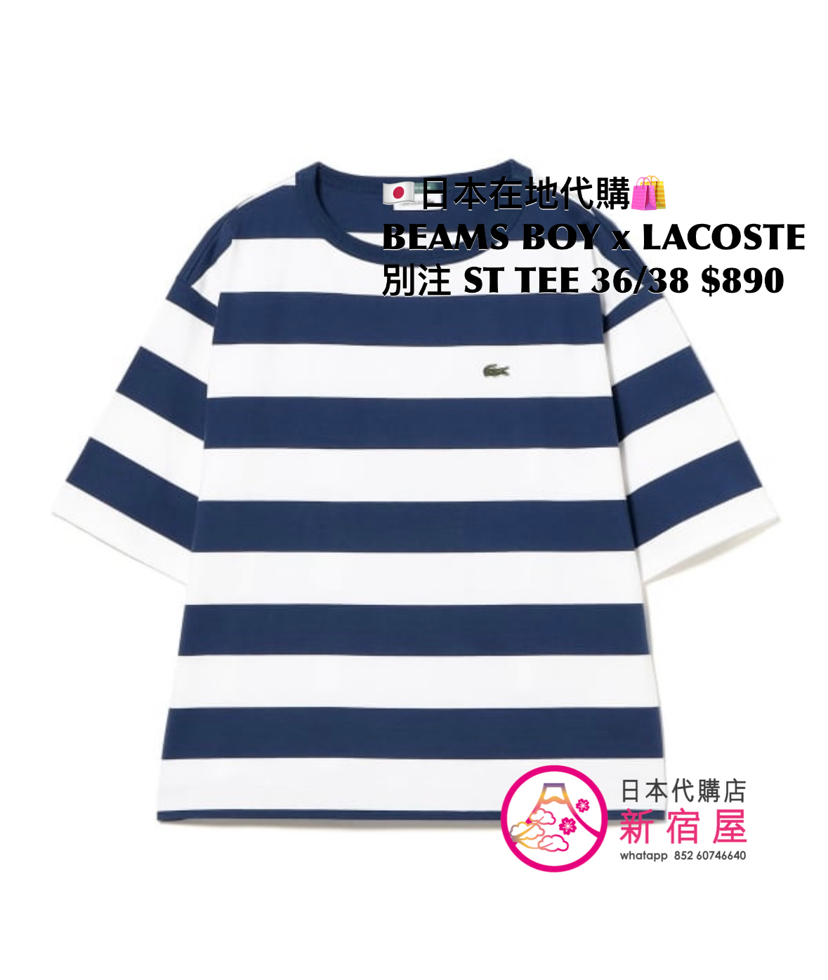 BEAMS BOY x LACOSTE 別注 STRIPED T-SHIRT 