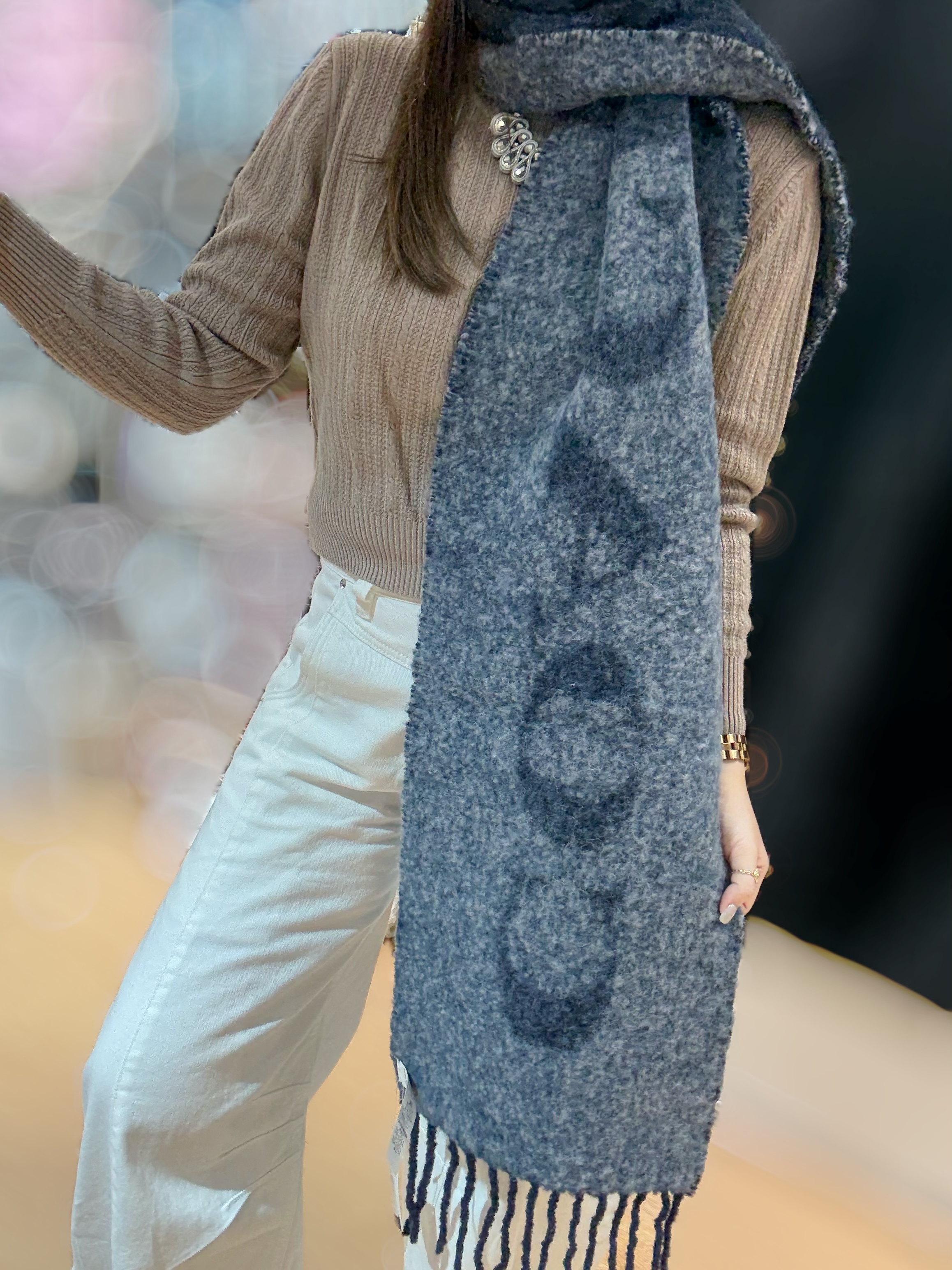 Coach oversized scarf midnight navy