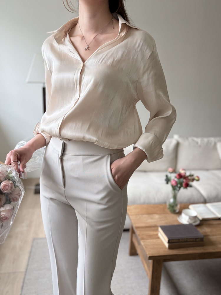 Silken Glow Shirt (Cream)