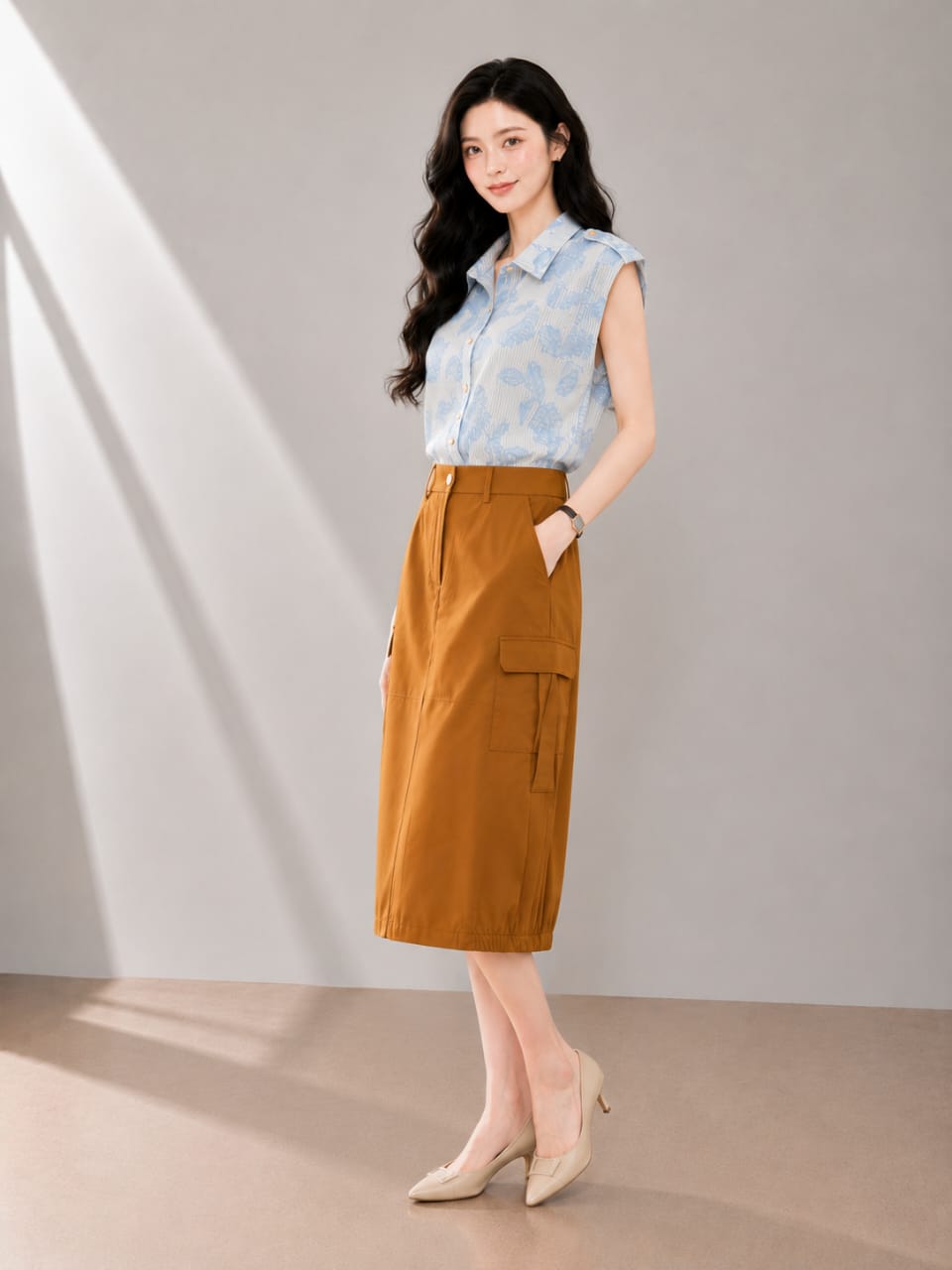 67660 Urban Utility Midi Skirt