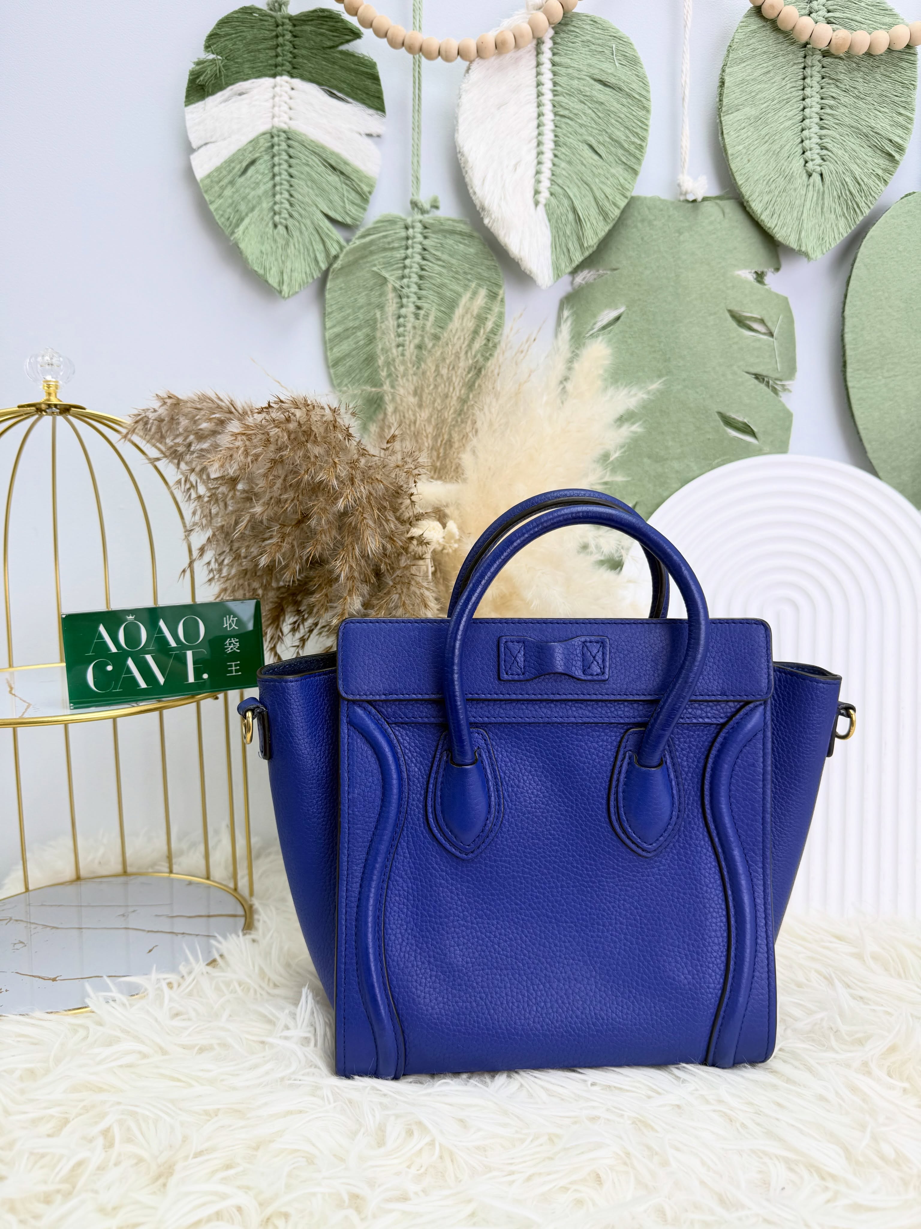 Celine👜 PRE OWNED 🛍️微笑包 nano 寶藍色💙
