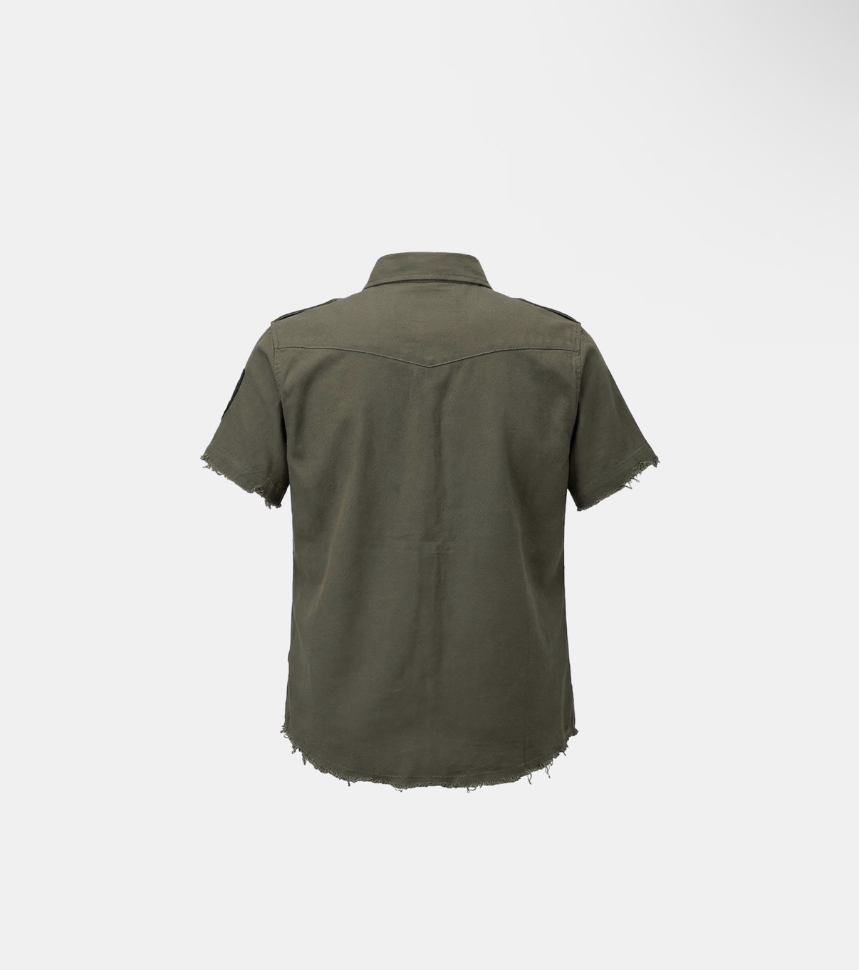 BADBLOOD新款[w-sht26-014] Arc Epaulette Military Short Sleeve Shirt - Military Green