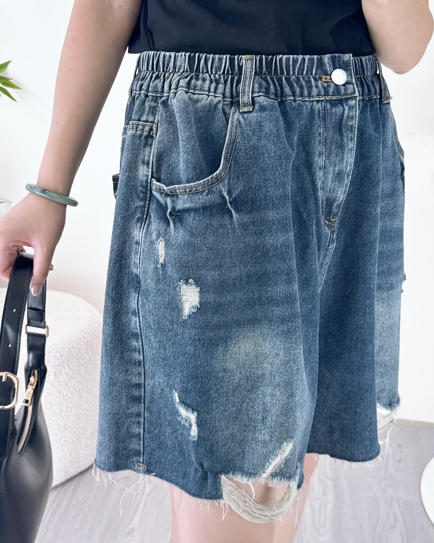 微爛五分牛仔短褲 2色