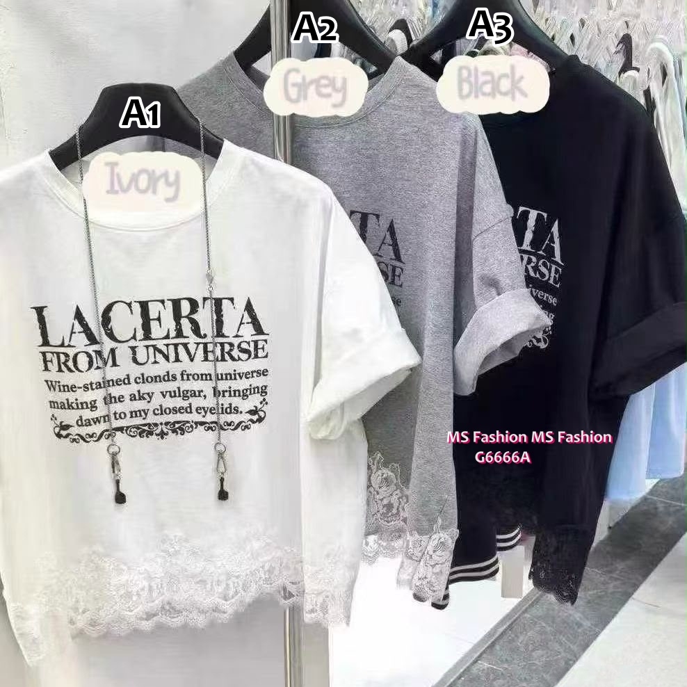 G6666 lace腳字母top