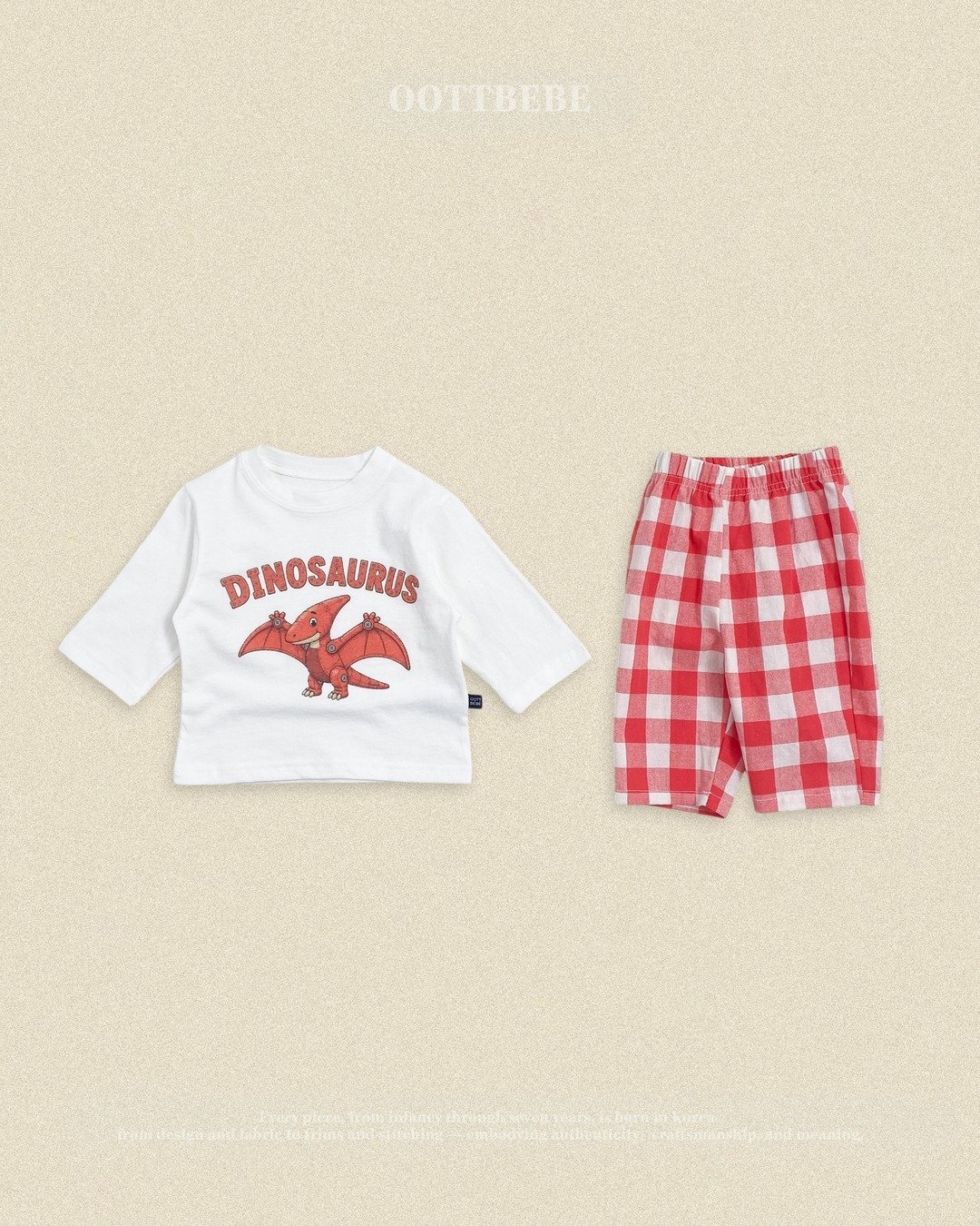 OOTT | Robot dinosaur top and bottom clothes set 