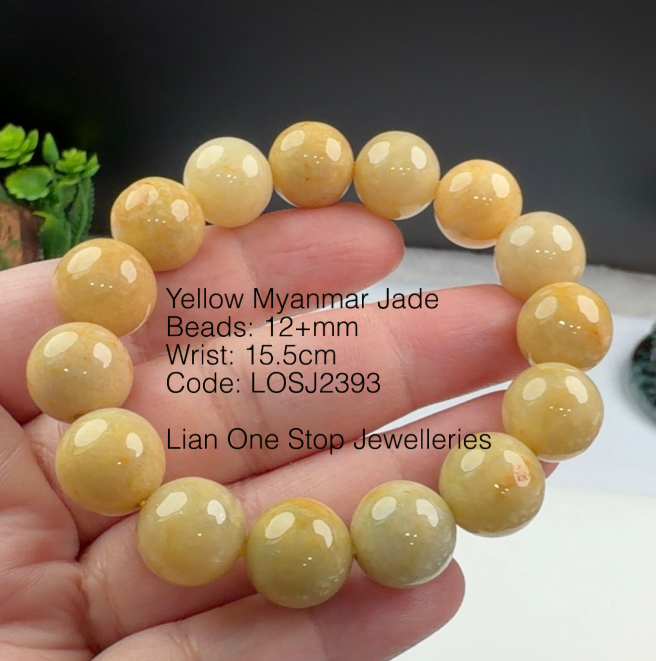Code: LOSJ2393 Yellow Myanmar Jade 12+mm