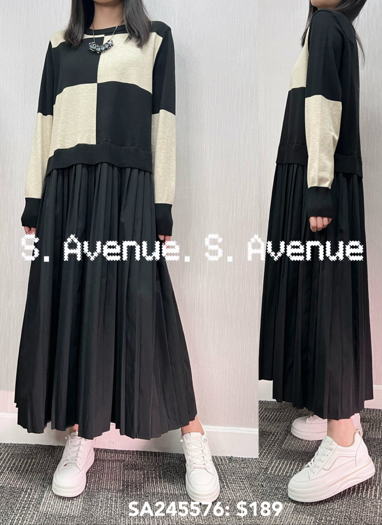 SA245561: 長袖patchwork下百撍op