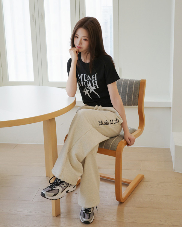 MuahMuah LIGHTNING CROP HALF T-SHIRT