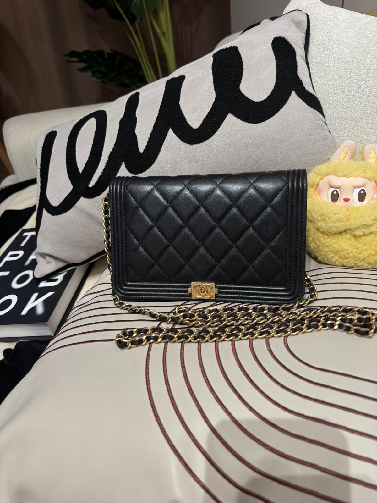 Chanel Boy Wallet On Chain woc 100%Authentic, 90%New ✅26Card✅Dust bag