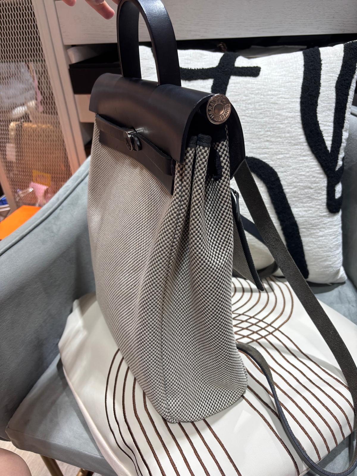 HERMES Herbag backpack Stamp Z Backpack 黑白熊貓