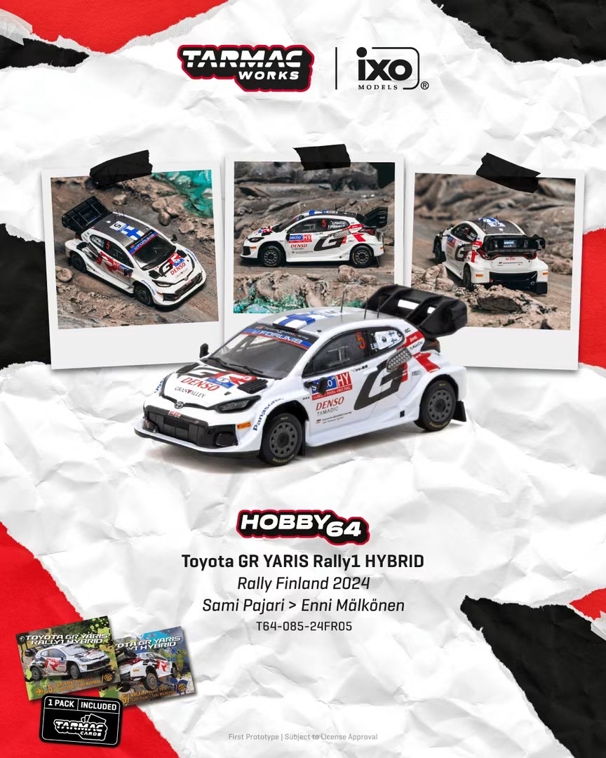 （預訂 Pre Order) Tarmac Works ( T64-085-24FR05 ) Toyota GR YARIS Rally1 HYBRID Rally Finland 2024 Sami Pajari / Enni Mälkönen