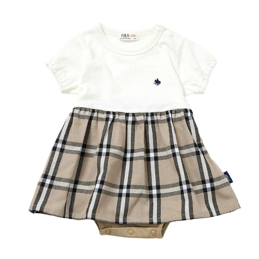 Polo Baby 格仔拼色連身裙 70/80cm 2色可選