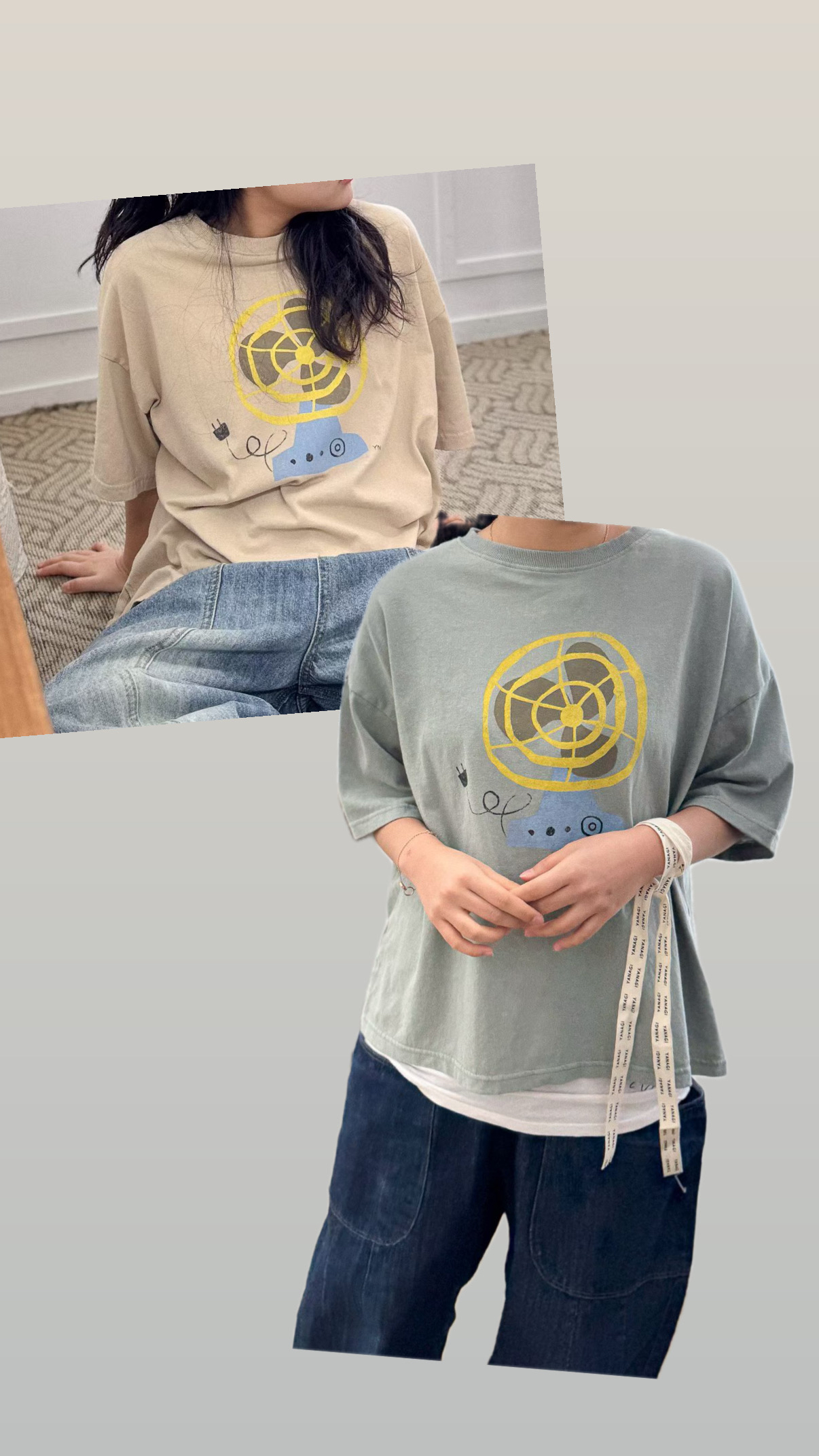 YA OS 復古風扇tee