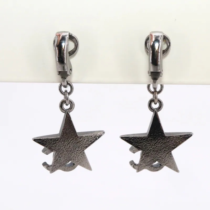 Chanel Coco Mark Star Drop Clip-on Earrings