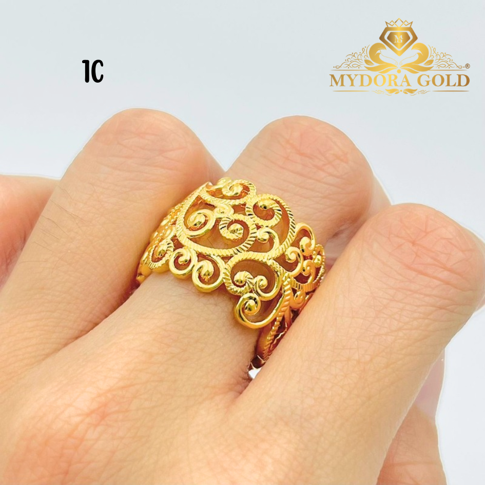 MYDORA Cincin Tiara Jawa Anggun Pahat (5G) l EMAS 916/22K